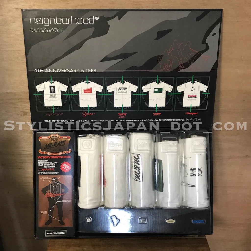 [S] DS! Neighborhood (WTaps, M&M, NGAP, etc) 4th Anniversary Tee / Figure Box Set