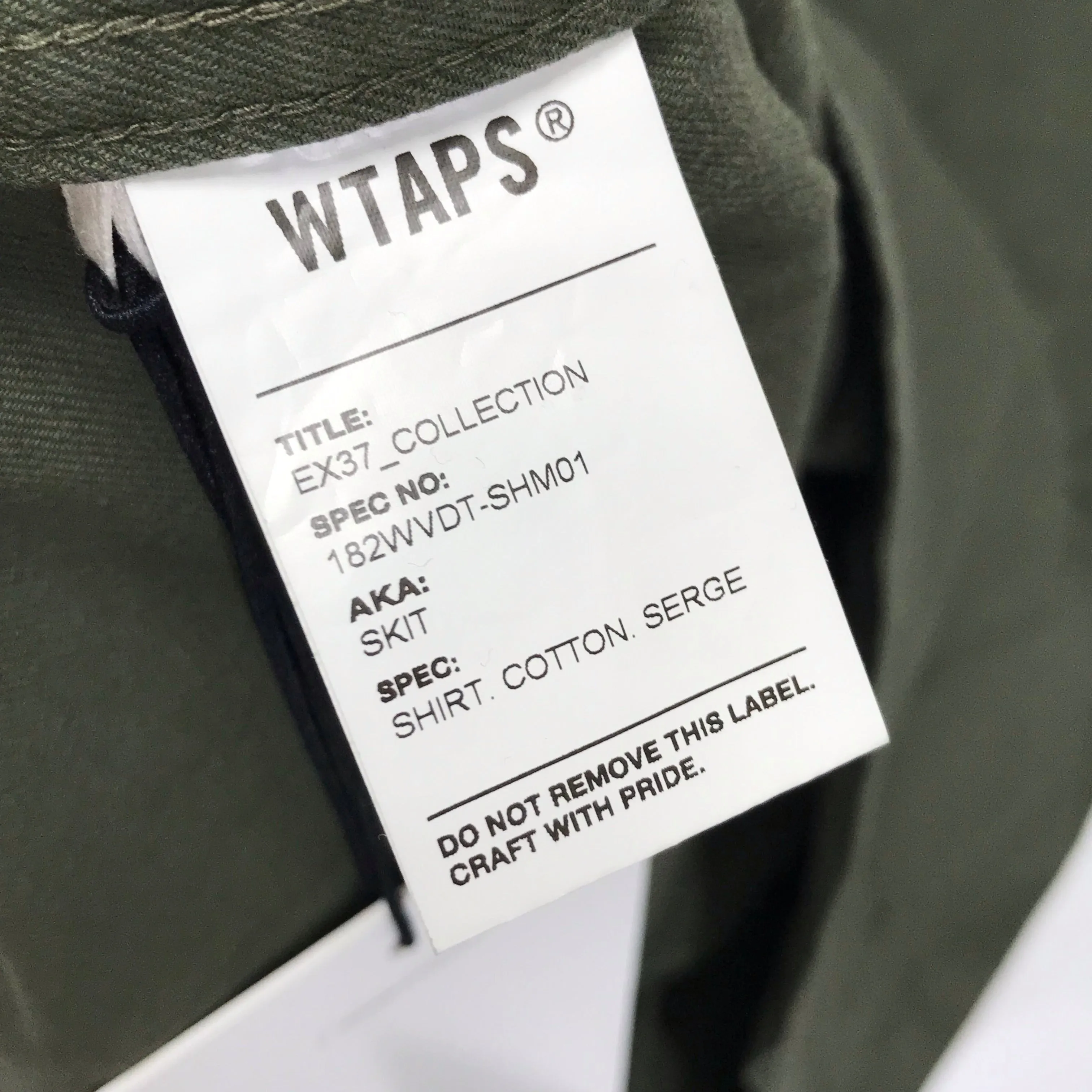 [S] DS! WTaps18AW SKIT Collarless Military Smock Shirt