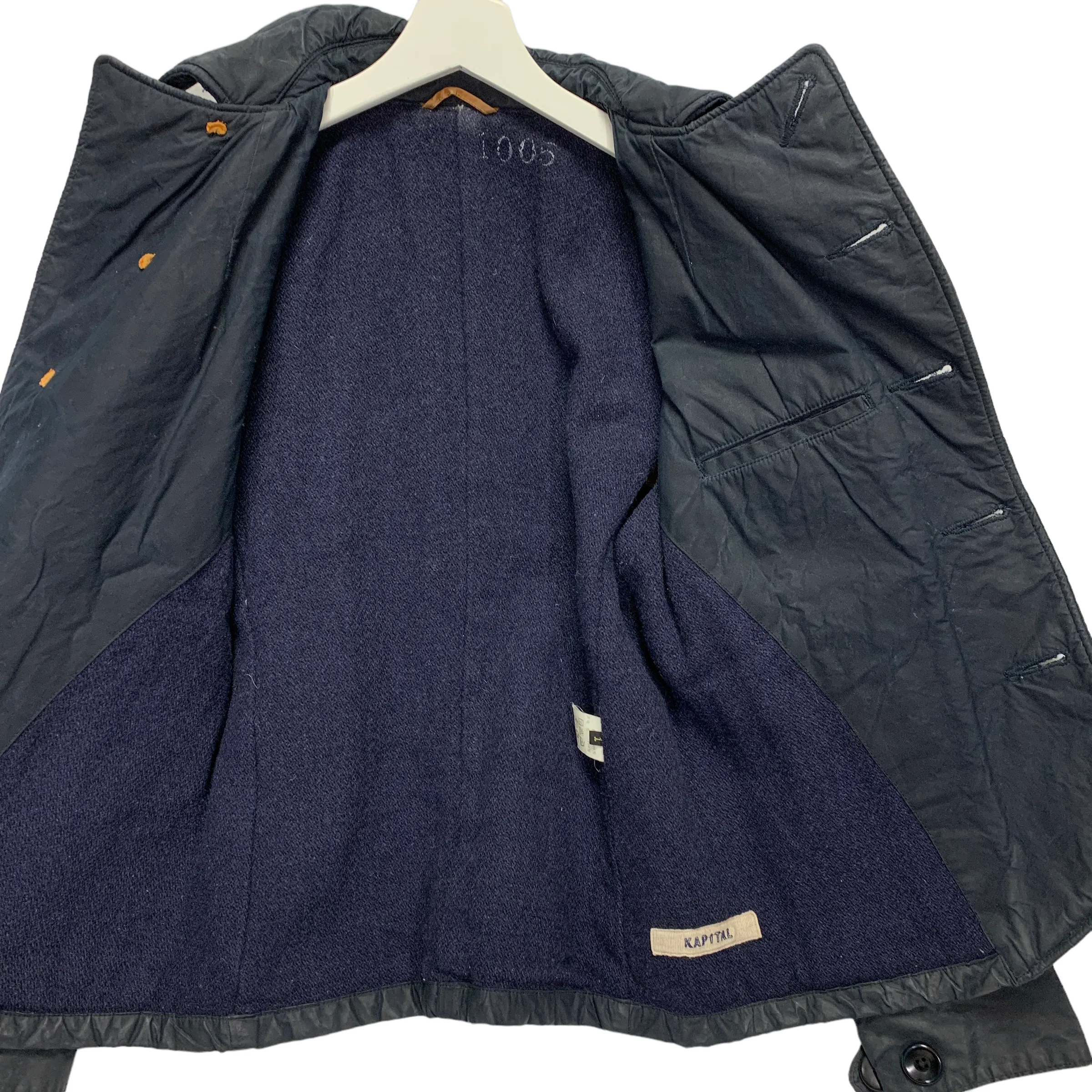 [S] Kapital Waxed Cotton 3 Pocket Military Coat Jacket