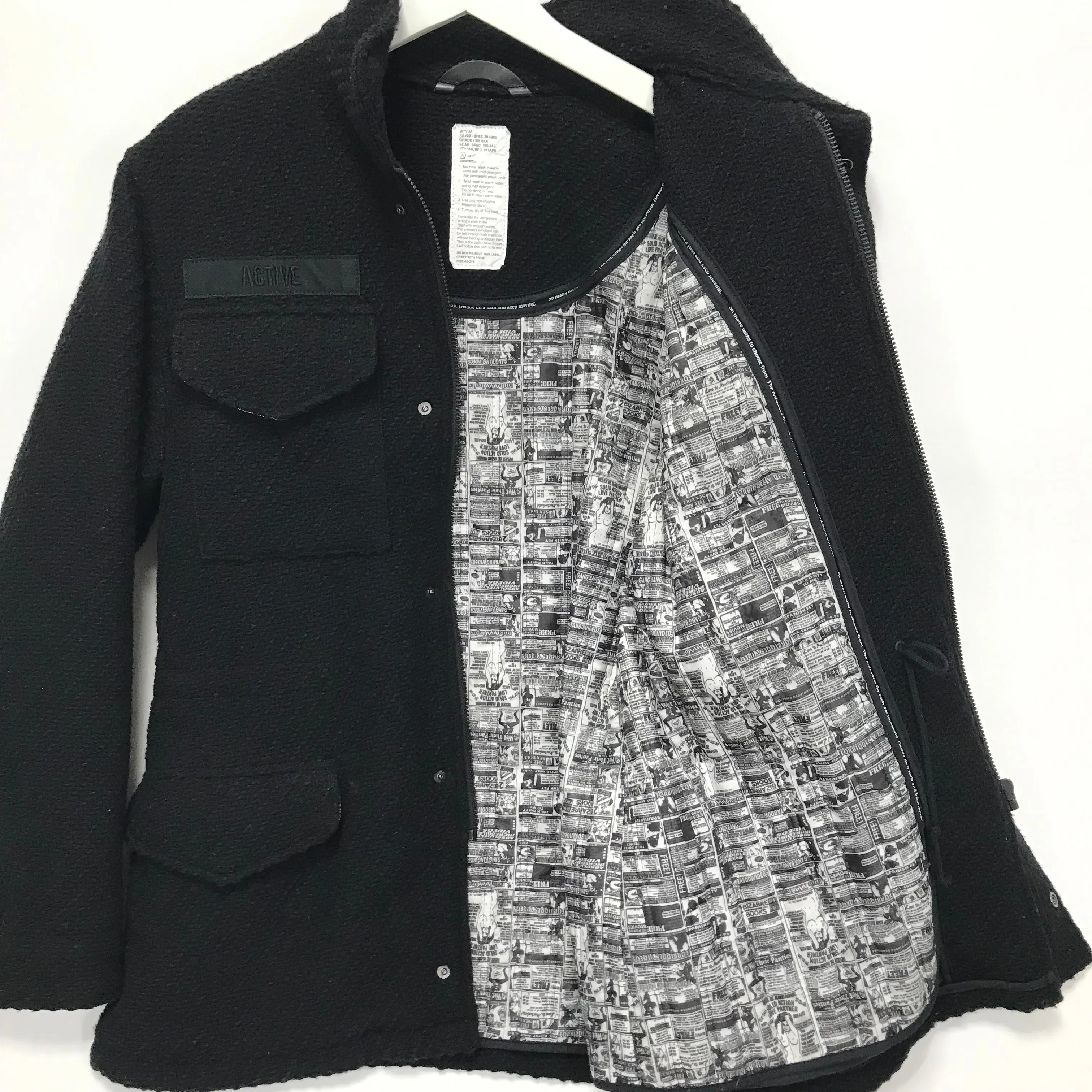 [S] WTaps Vintage 07AW Knit Wool M-65 Jacket Black