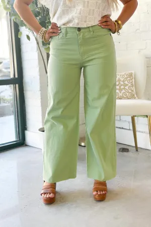 Sage Soft Stretch Wide Leg Jeans