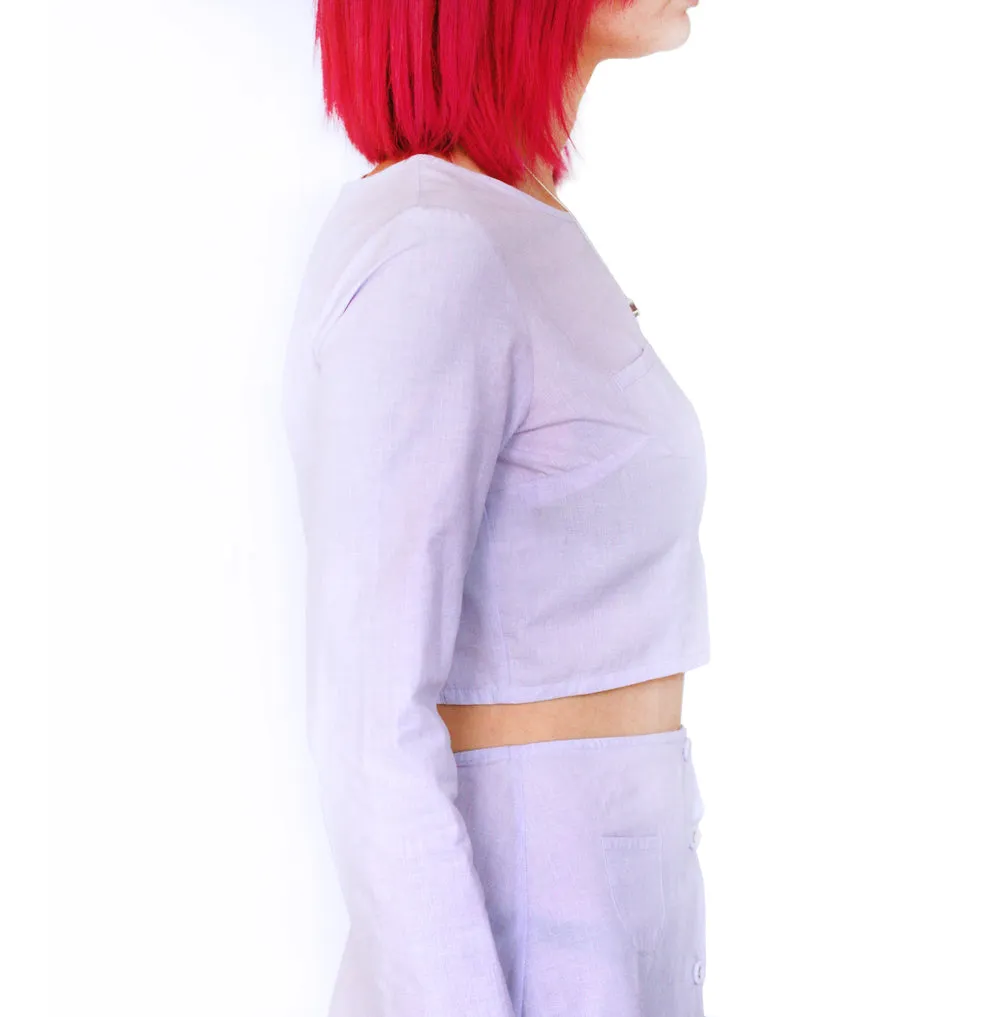 Samantha Pleet Pearl Blouse in Lavendar
