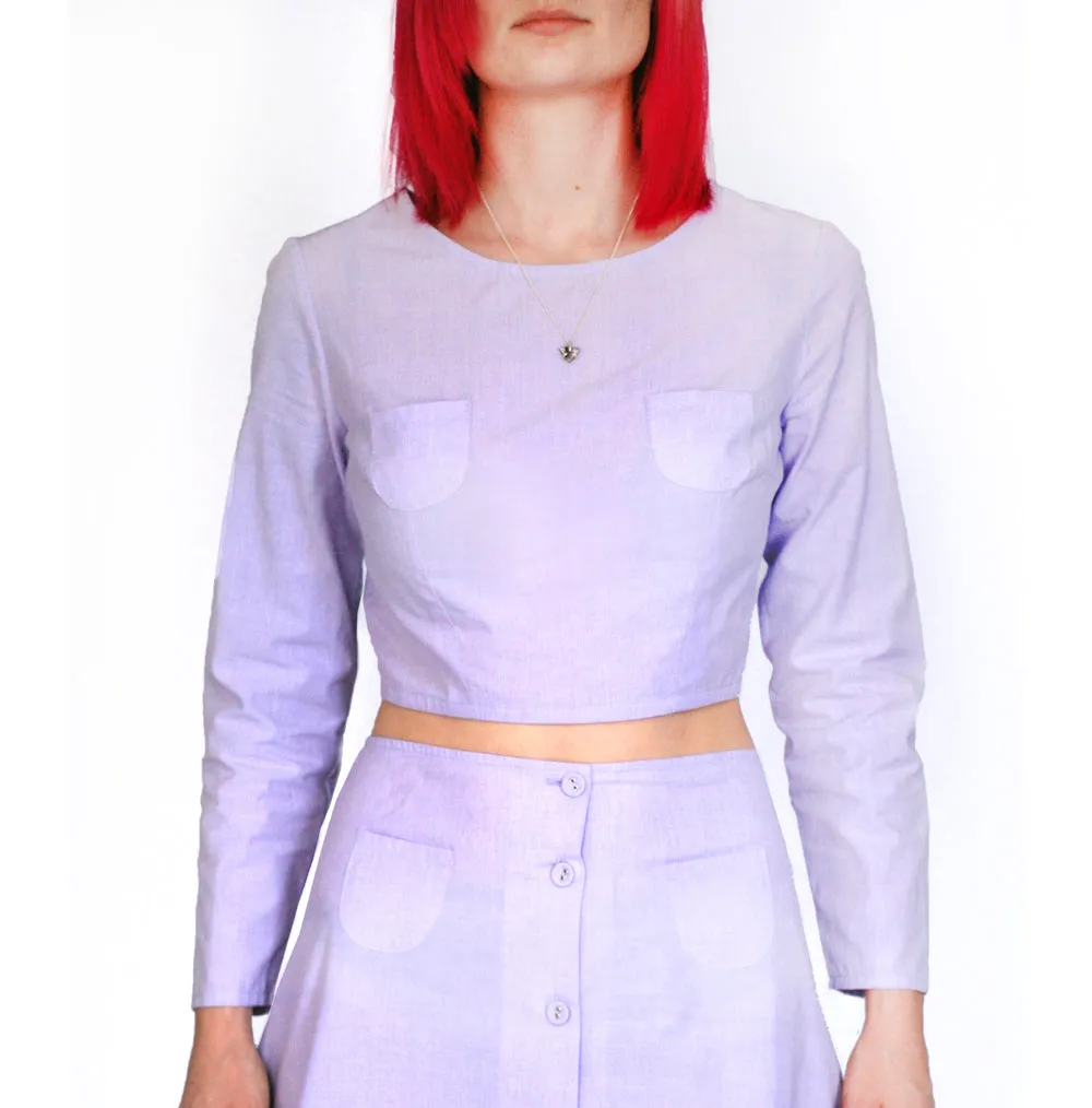 Samantha Pleet Pearl Blouse in Lavendar