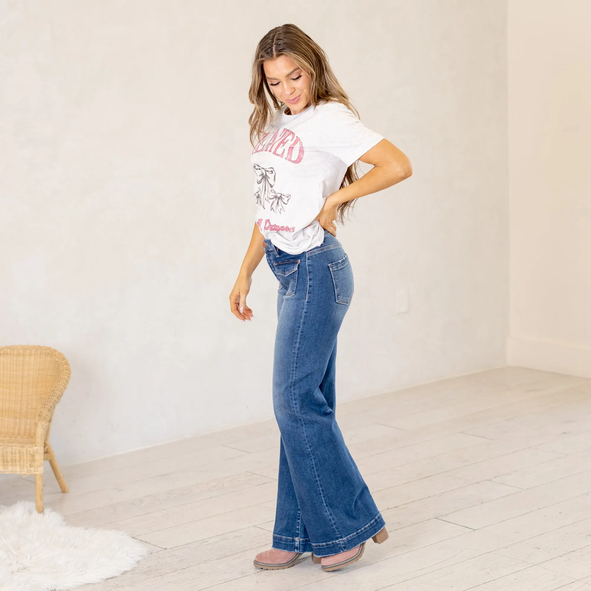 Sammy High Rise Front Pocket Wide Leg Regular & Plus Sizes