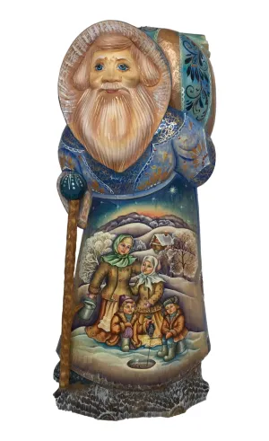 Santa wooden carved figurine