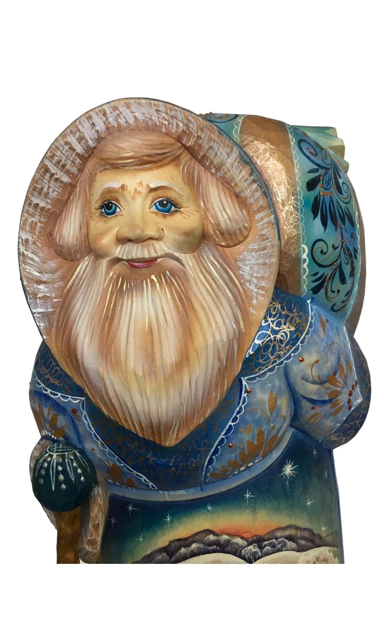 Santa wooden carved figurine