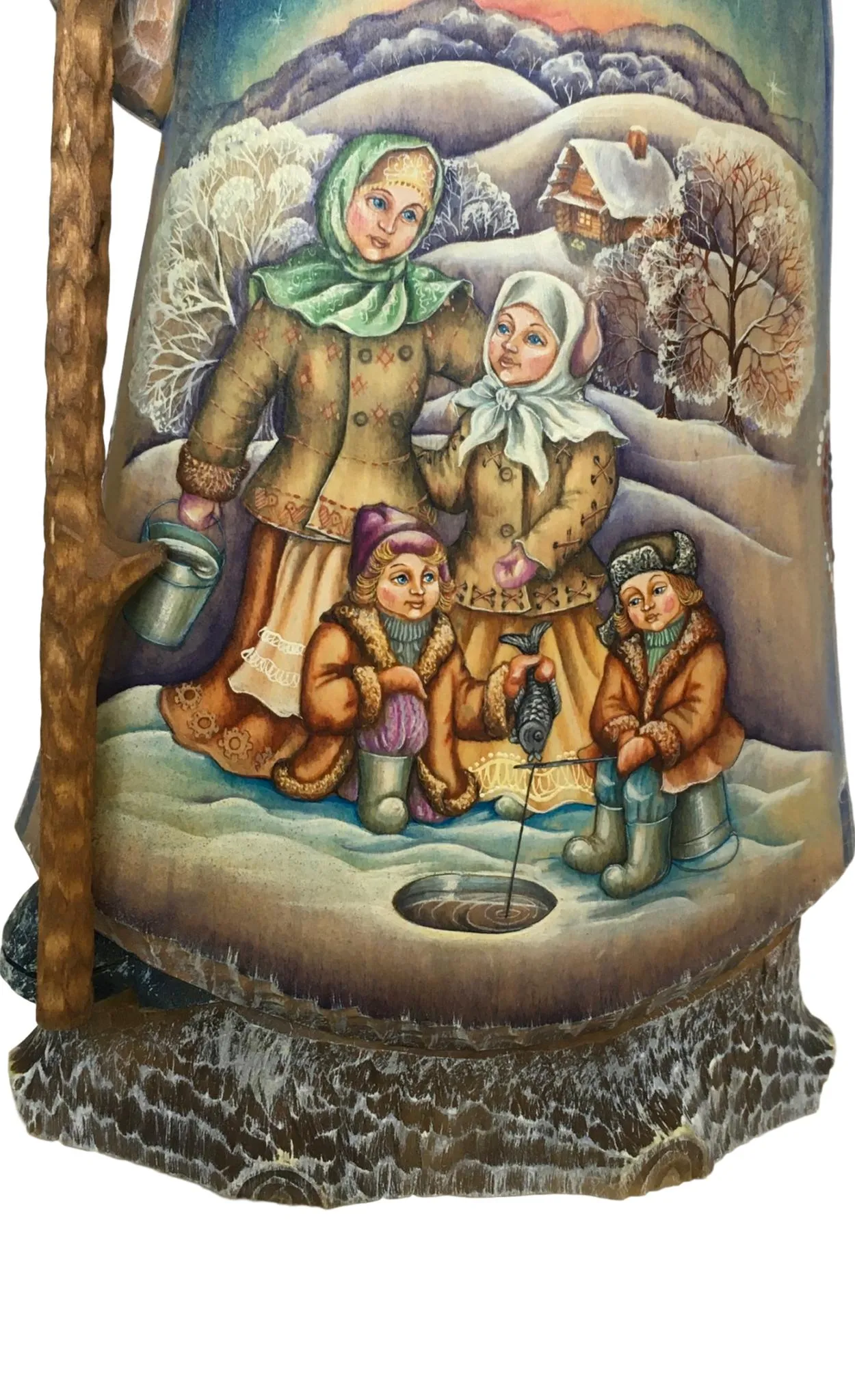 Santa wooden carved figurine