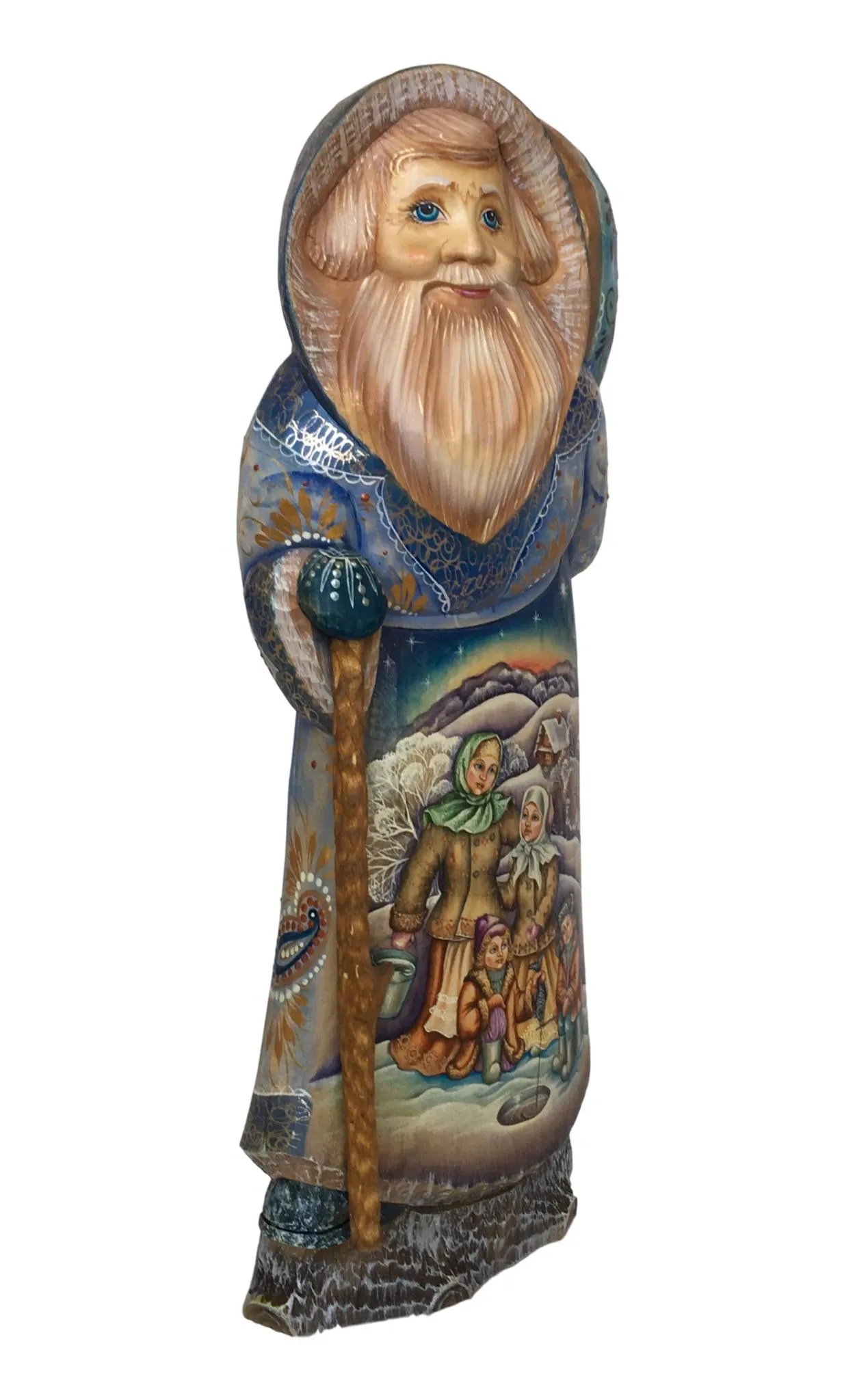 Santa wooden carved figurine