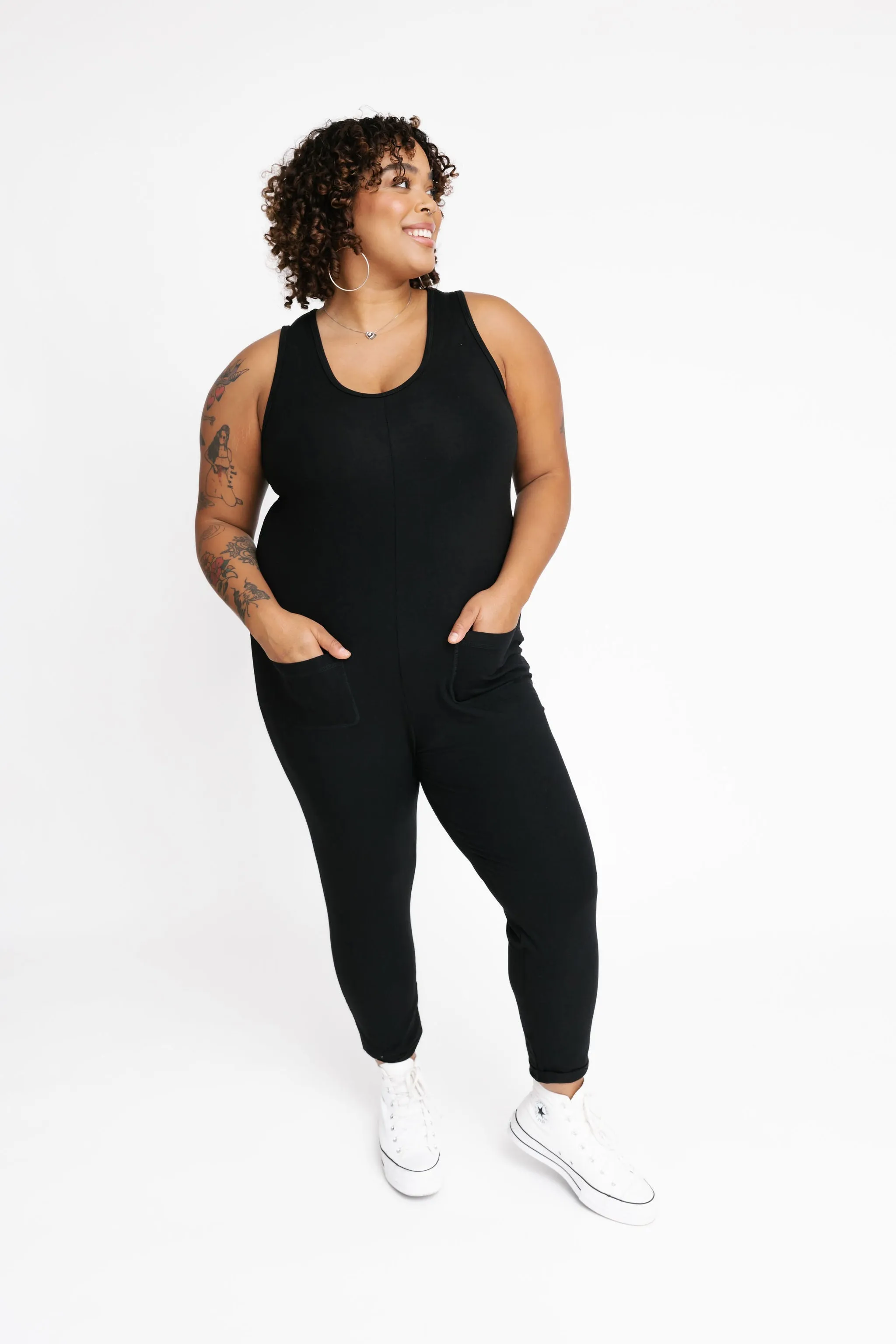 Saturday Romper in Midnight Black