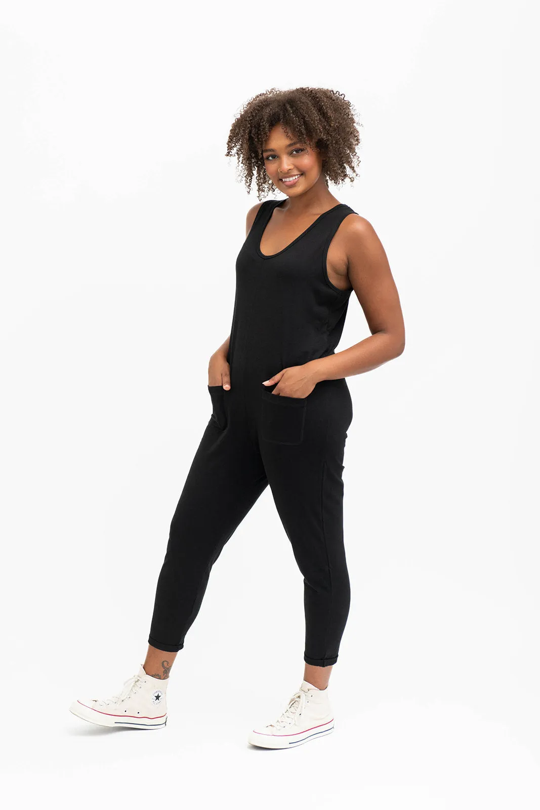Saturday Romper in Midnight Black