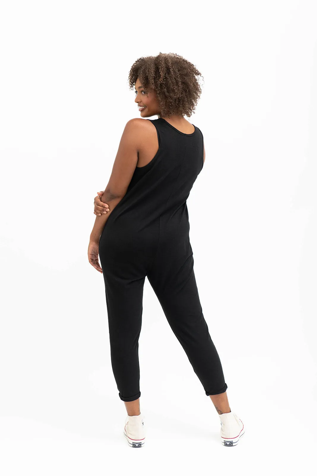 Saturday Romper in Midnight Black