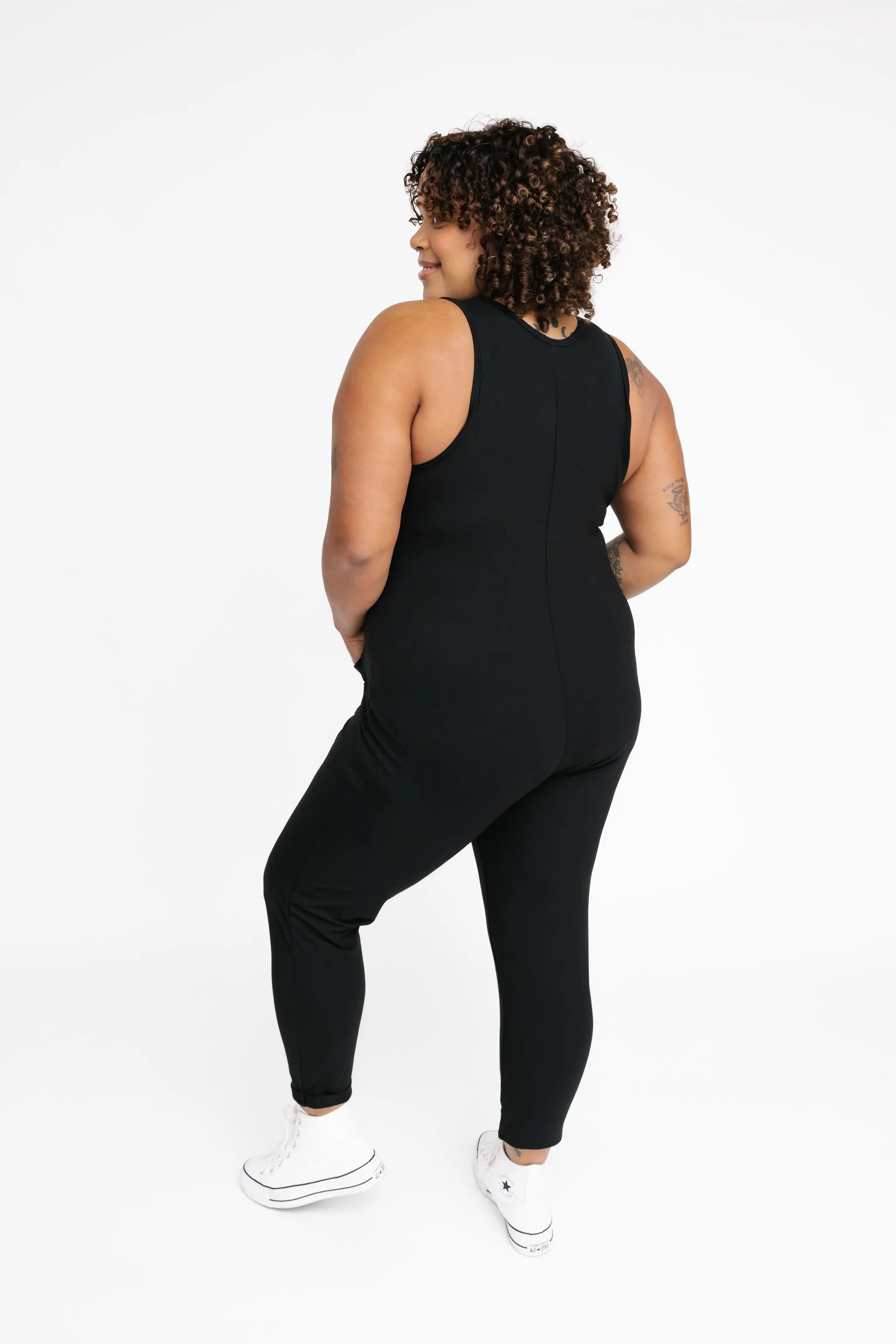 Saturday Romper in Midnight Black