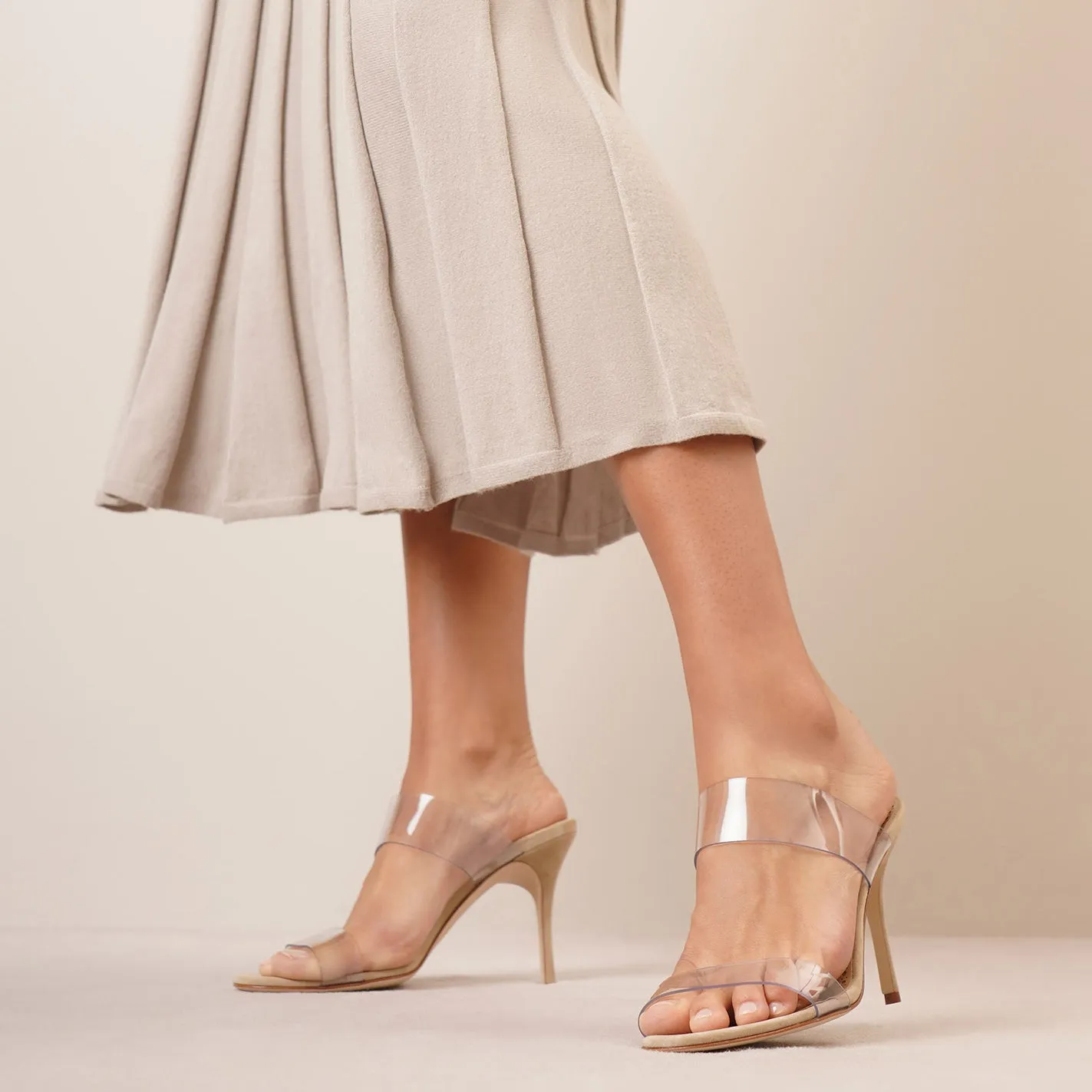 Scolto 90 nude mules