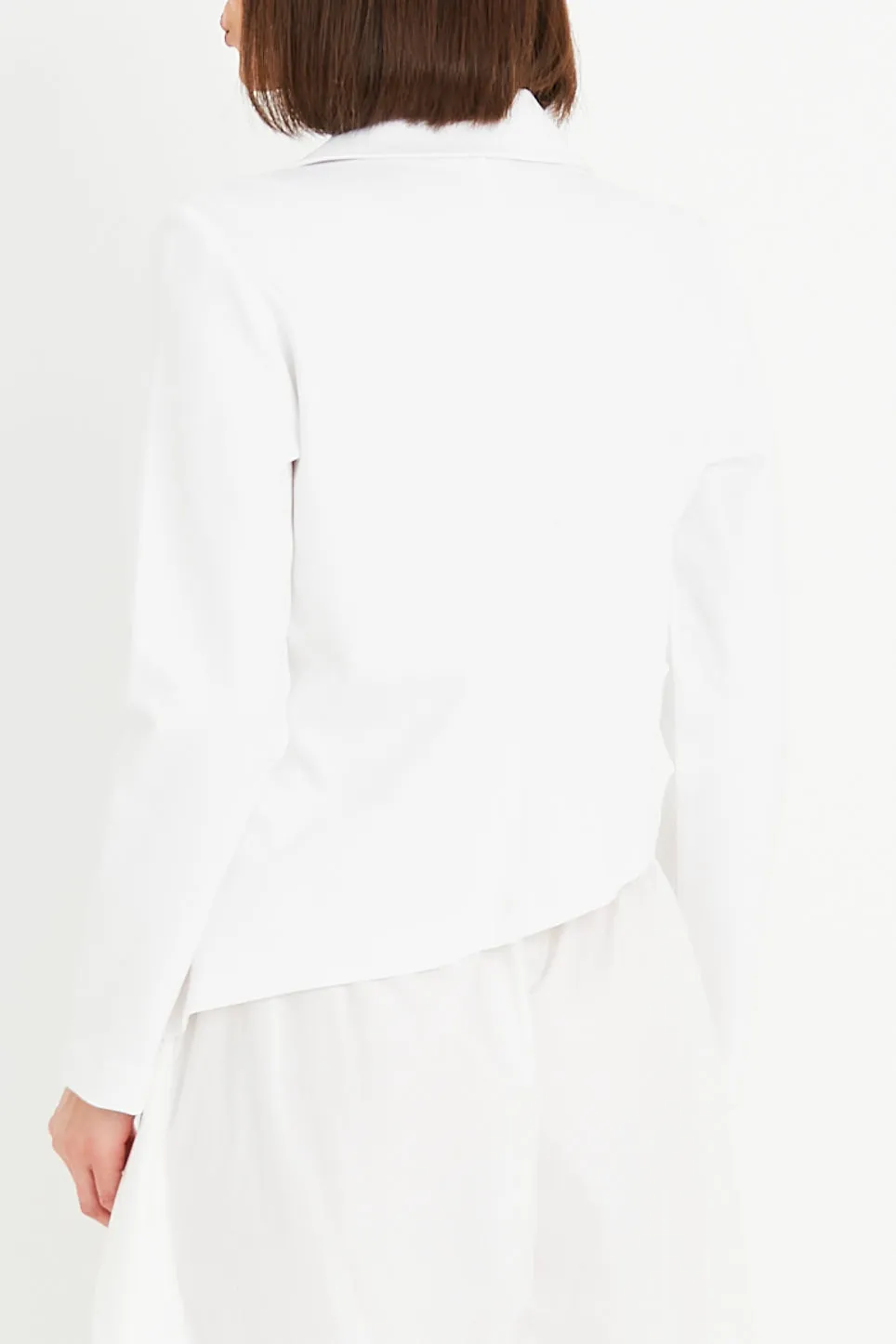 Scuba Cropped Asymmetrical Blazer