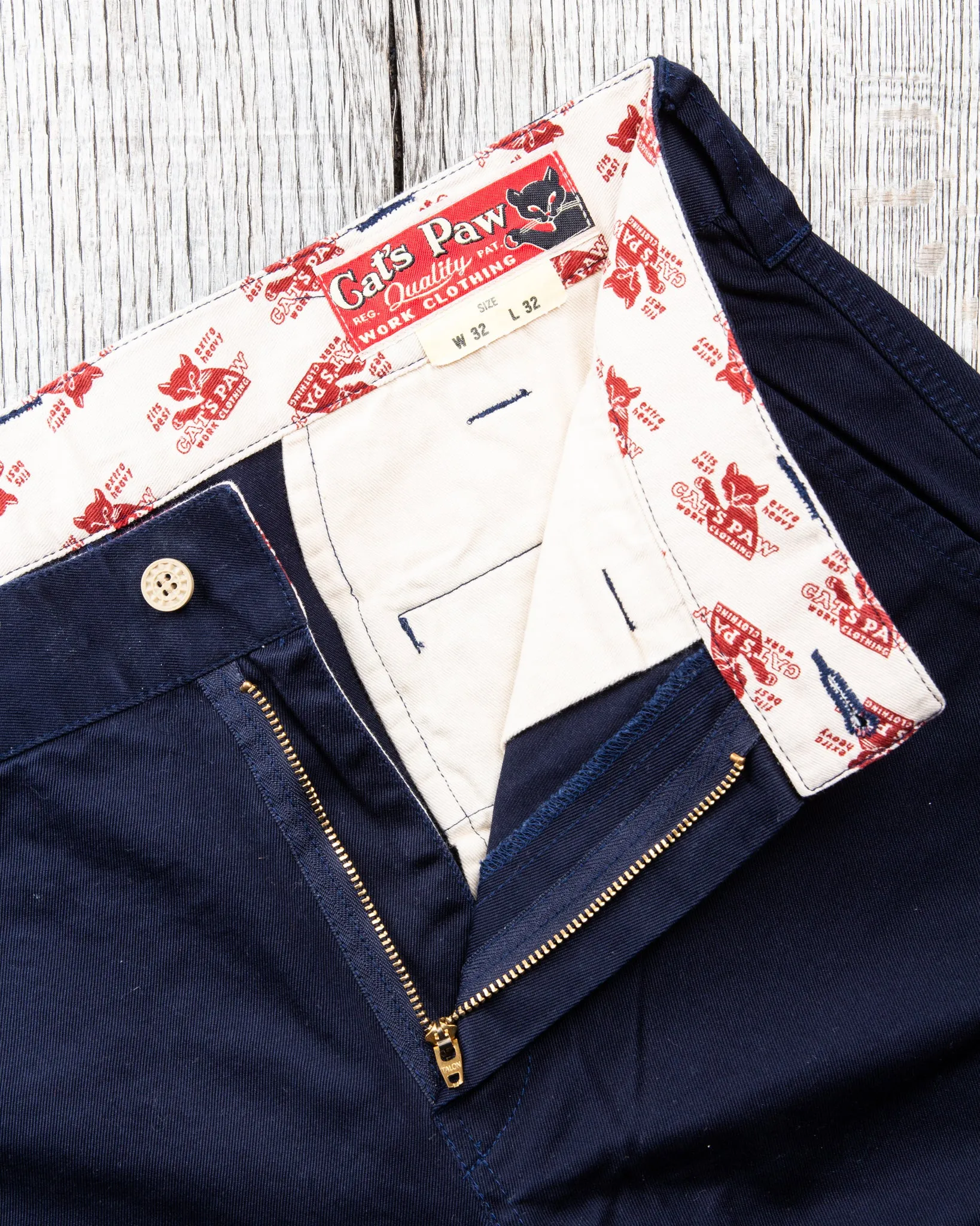Second Hand Cat’s Paw Blue Worker Chinos W32