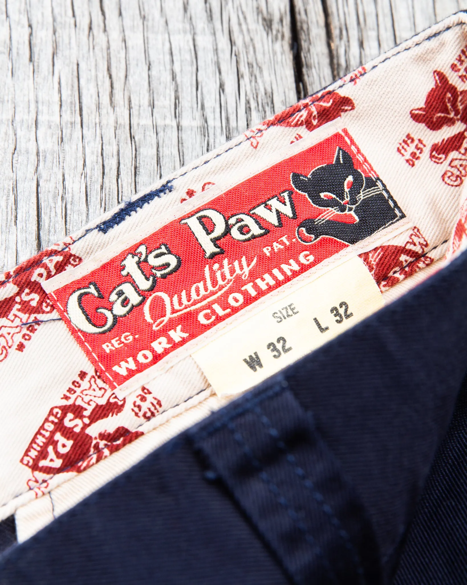 Second Hand Cat’s Paw Blue Worker Chinos W32