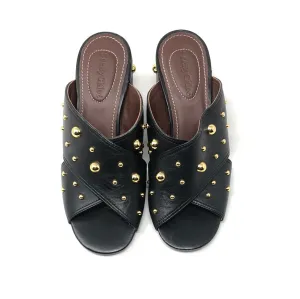 See by Chloe Abby Black Crisscross Sandals Mules