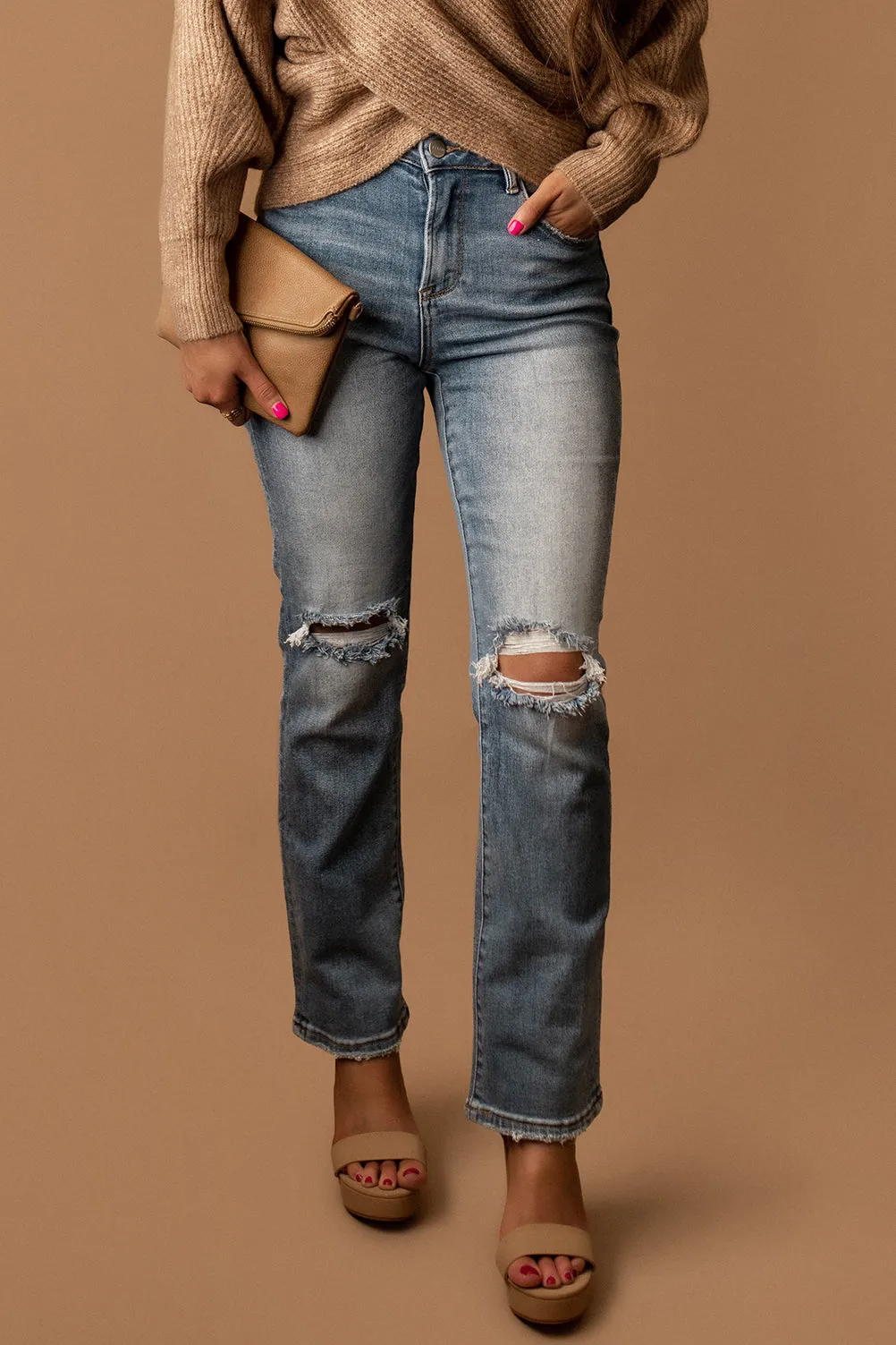 Selena High-Rise Slim Straight Jeans