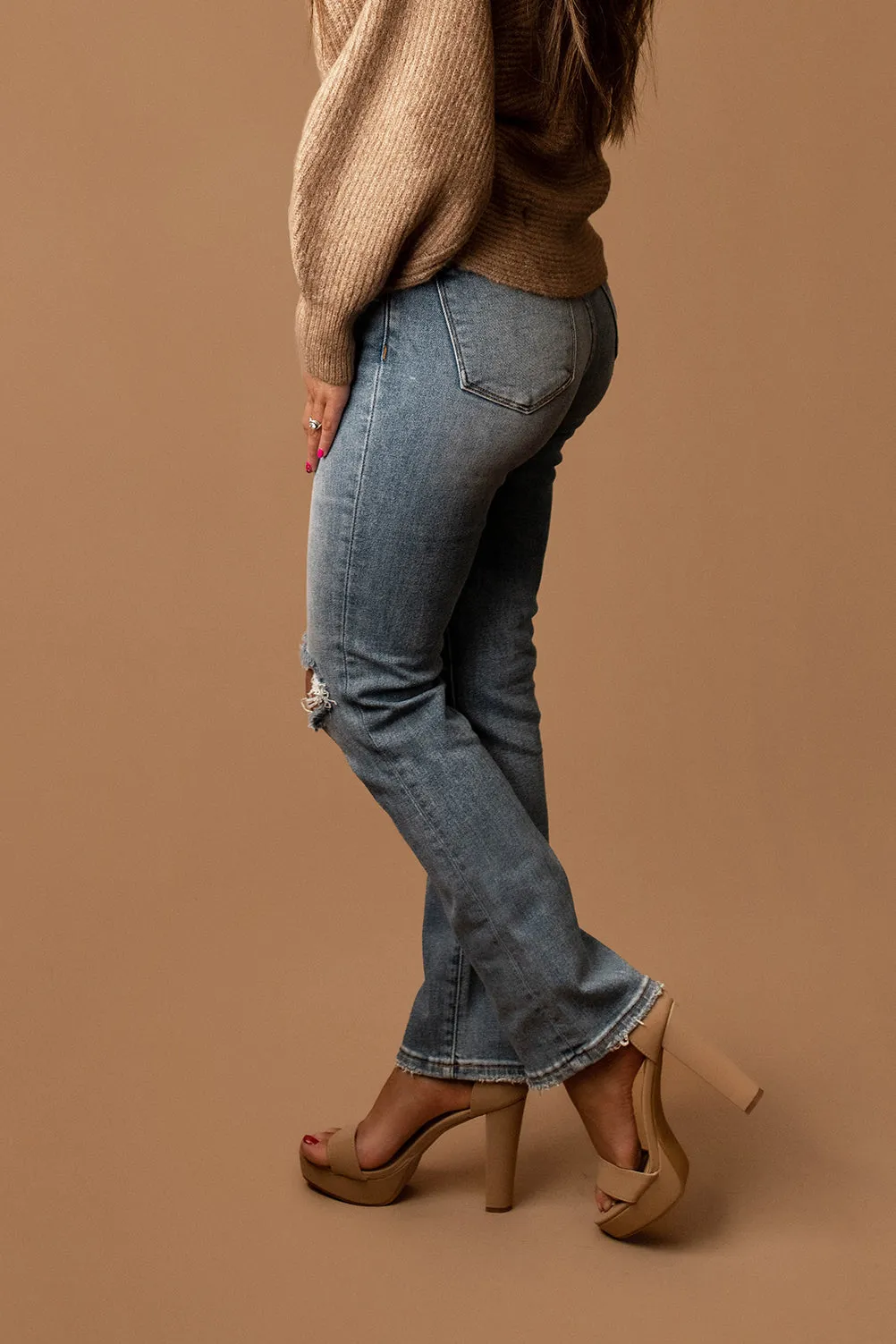 Selena High-Rise Slim Straight Jeans