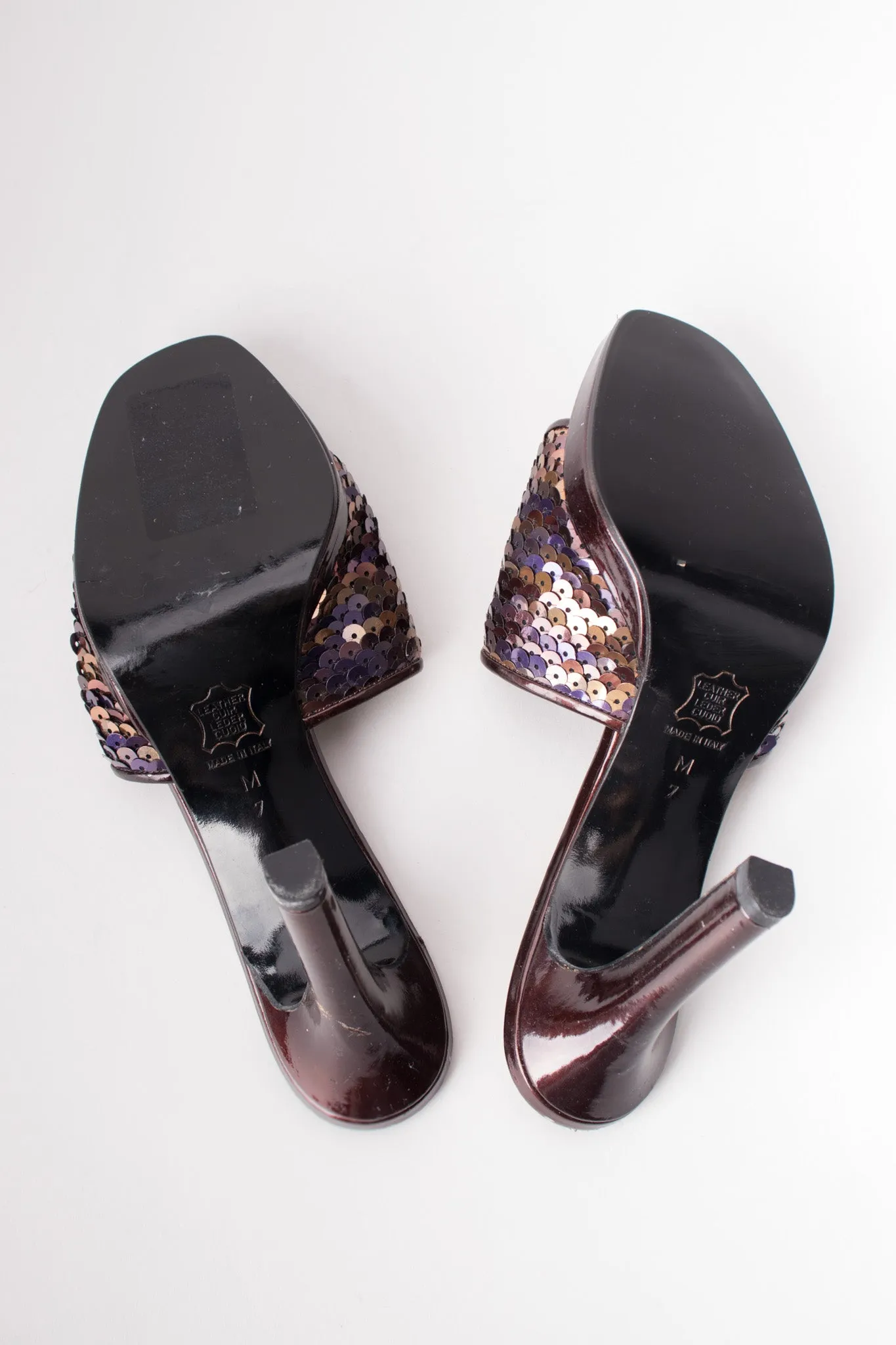 Sequined Platform Mules