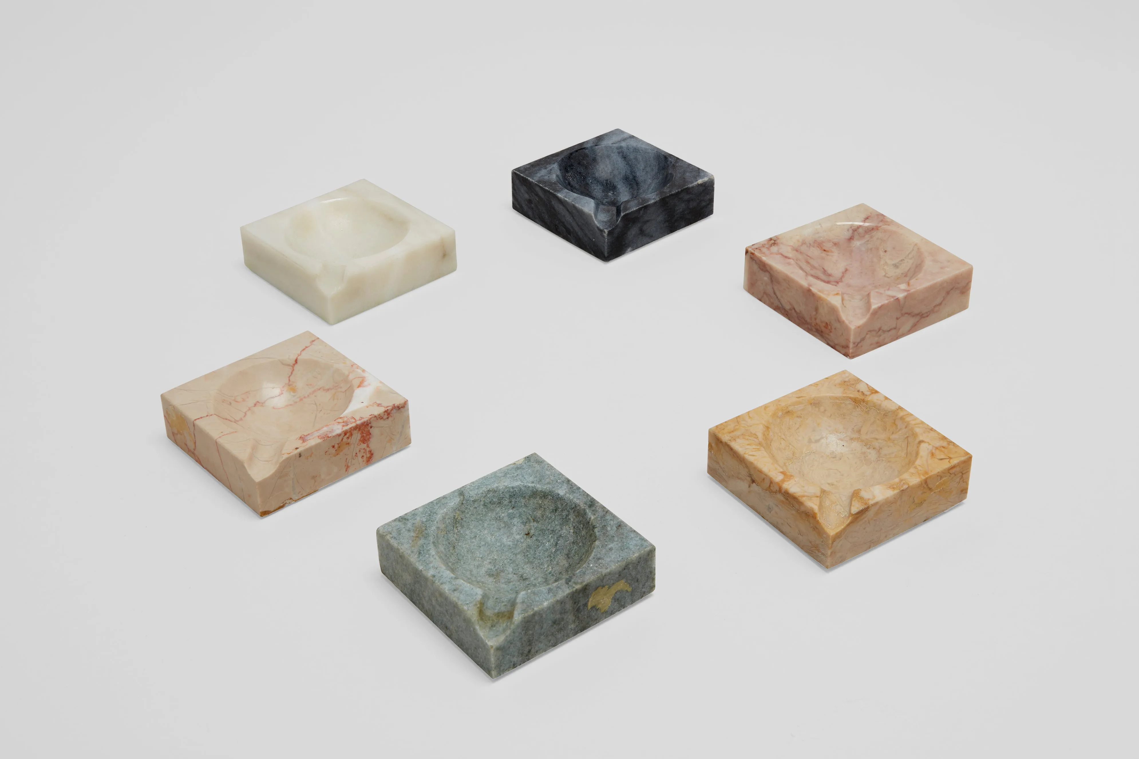 Set of Six Dunhill Marble Ash Trays