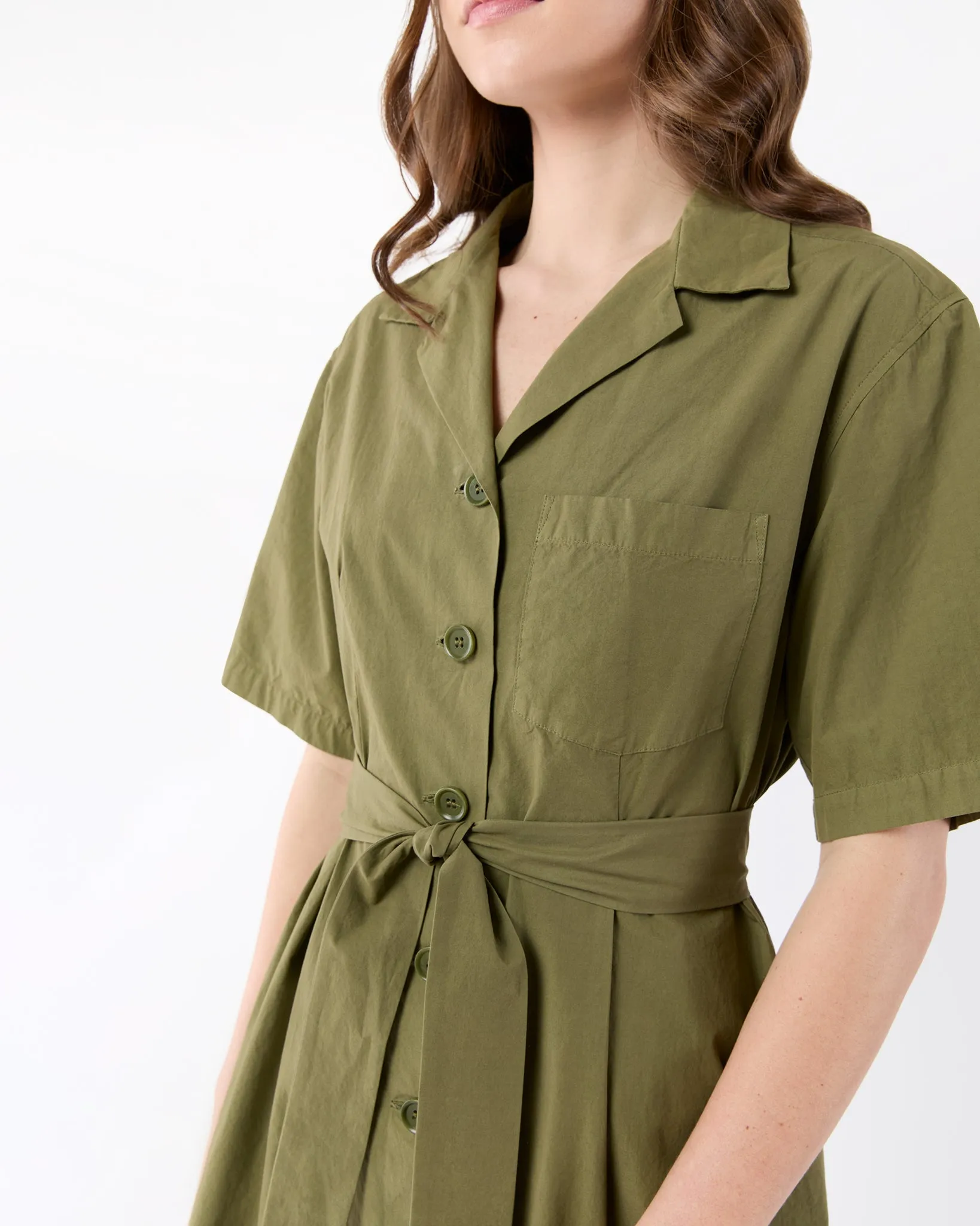Short-Sleeved Shirtdress in Military