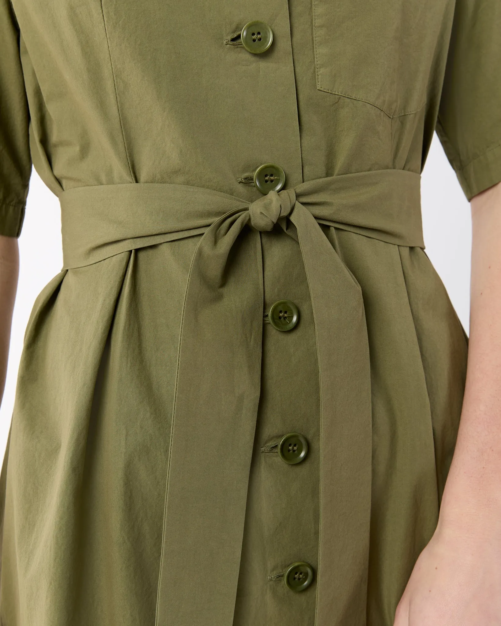 Short-Sleeved Shirtdress in Military