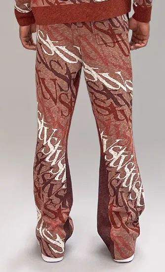 Si Tu Veux WAVE-LOGO FLARE ZIP FRONT HOODIE & JOGGERS (RUSTIC)