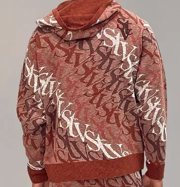 Si Tu Veux WAVE-LOGO FLARE ZIP FRONT HOODIE & JOGGERS (RUSTIC)