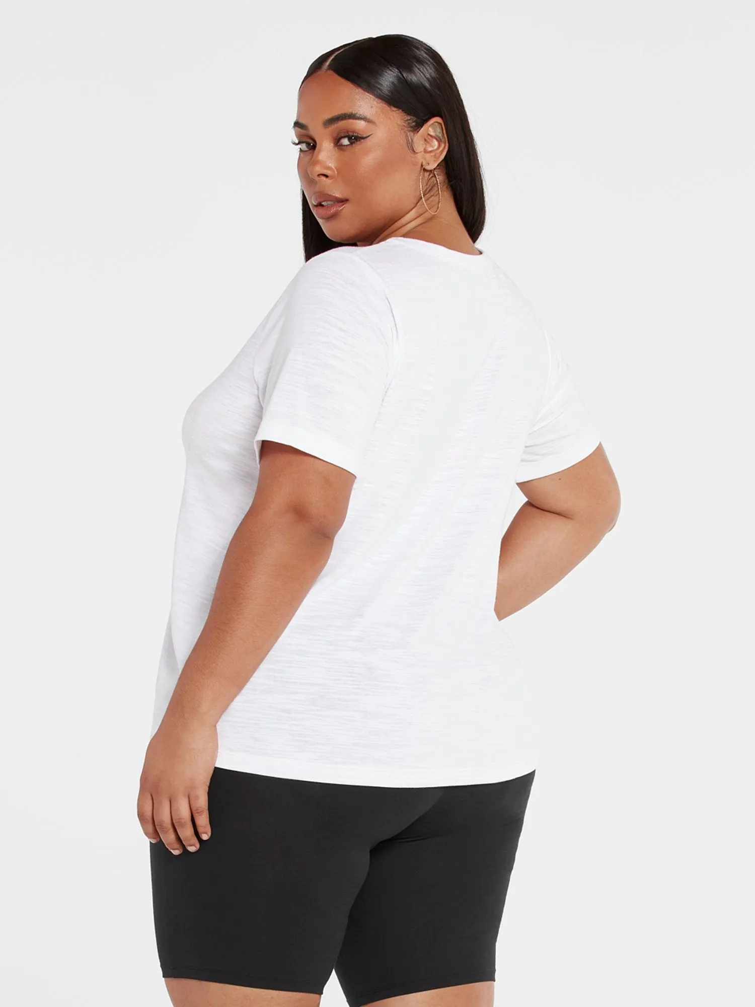 Sia V-Neck Slub Knit T-Shirt