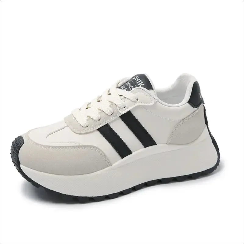 Side Striped Lace Up Platform Sneakers