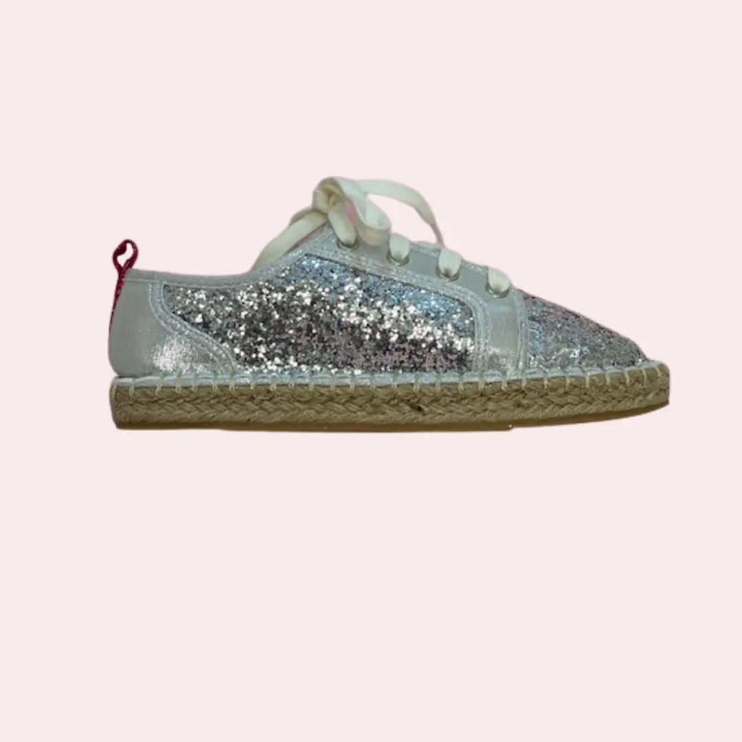 Silver glitter sneakers