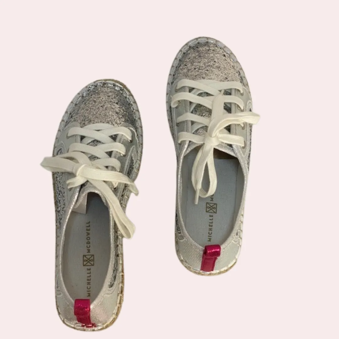 Silver glitter sneakers