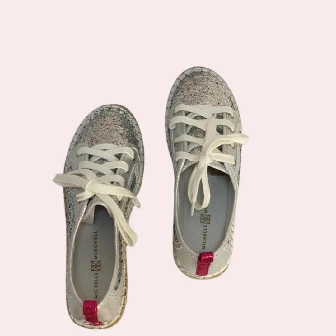 Silver glitter sneakers