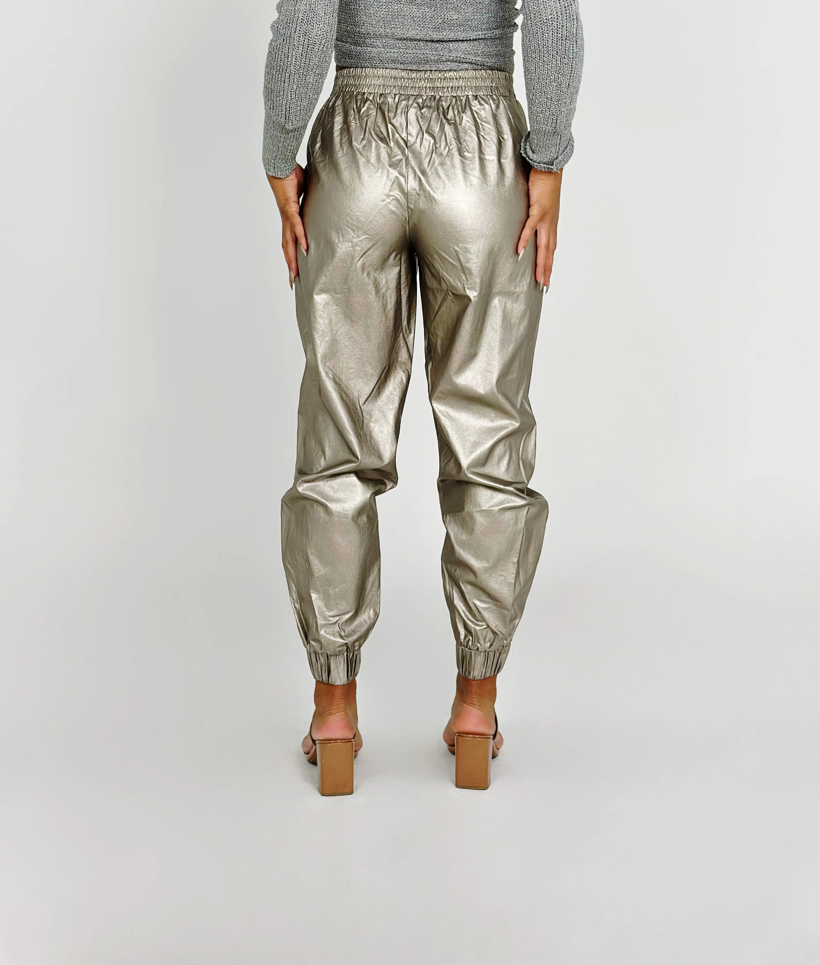 Silver Leather Pants