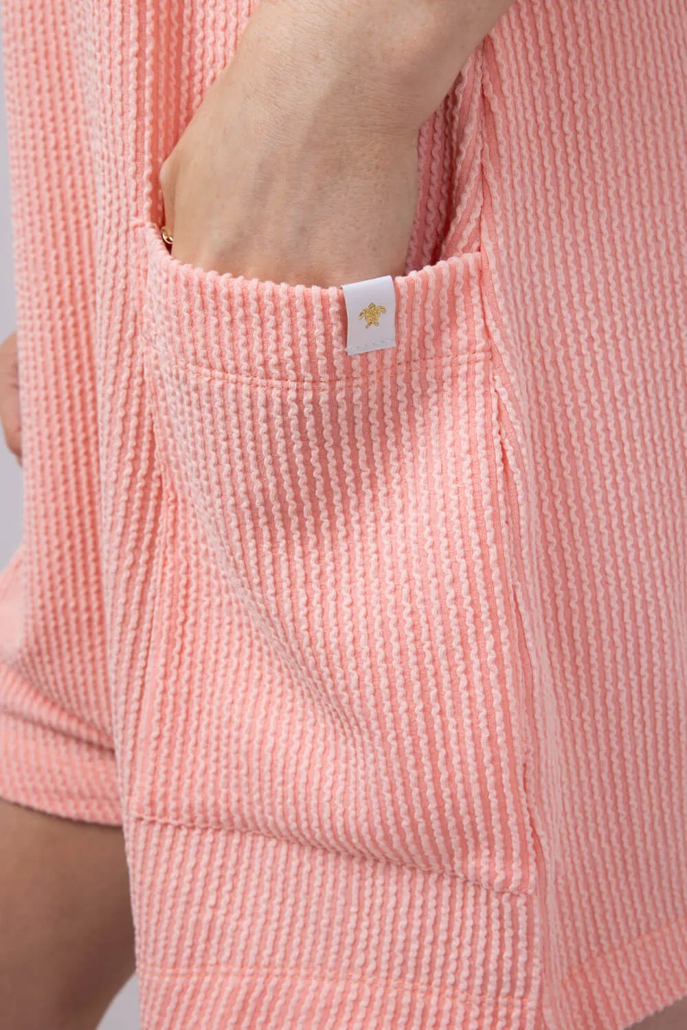 Simply Southern Urban Ribbed Knit Romper for Women in Coral | PP-0125-ROMPER-KNT-CORAL