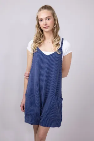 Simply Southern Urban Ribbed Knit Romper for Women in Navy | PP-0125-ROMPER-KNT-NAVY