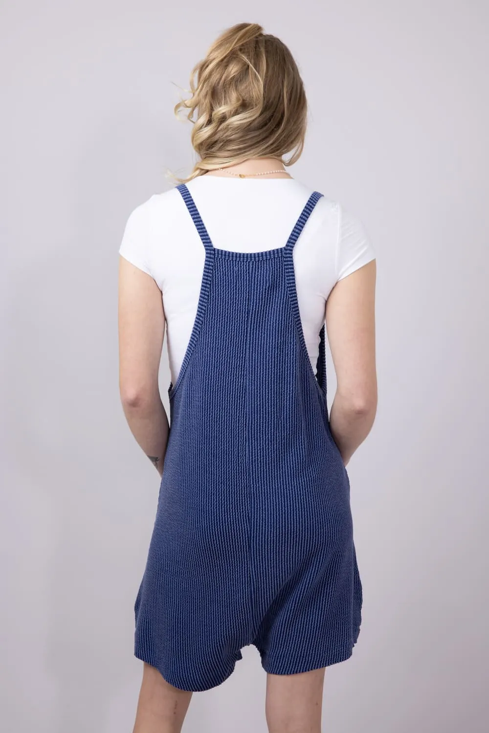 Simply Southern Urban Ribbed Knit Romper for Women in Navy | PP-0125-ROMPER-KNT-NAVY