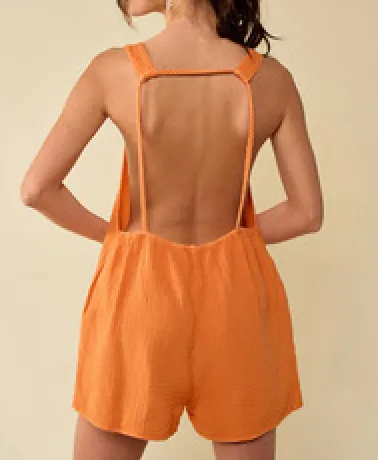 Sleeveless Back Braided Romper