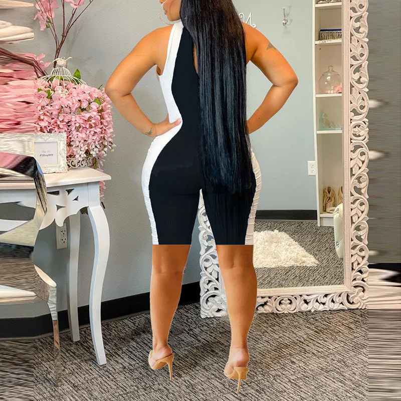 Sleeveless Colorblock Bodycon Jumpsuit
