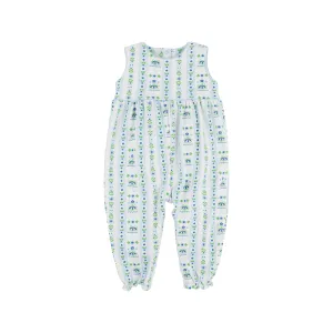Sleeveless Rebecca Romper - Bedford Brellas with Buckhead Blue