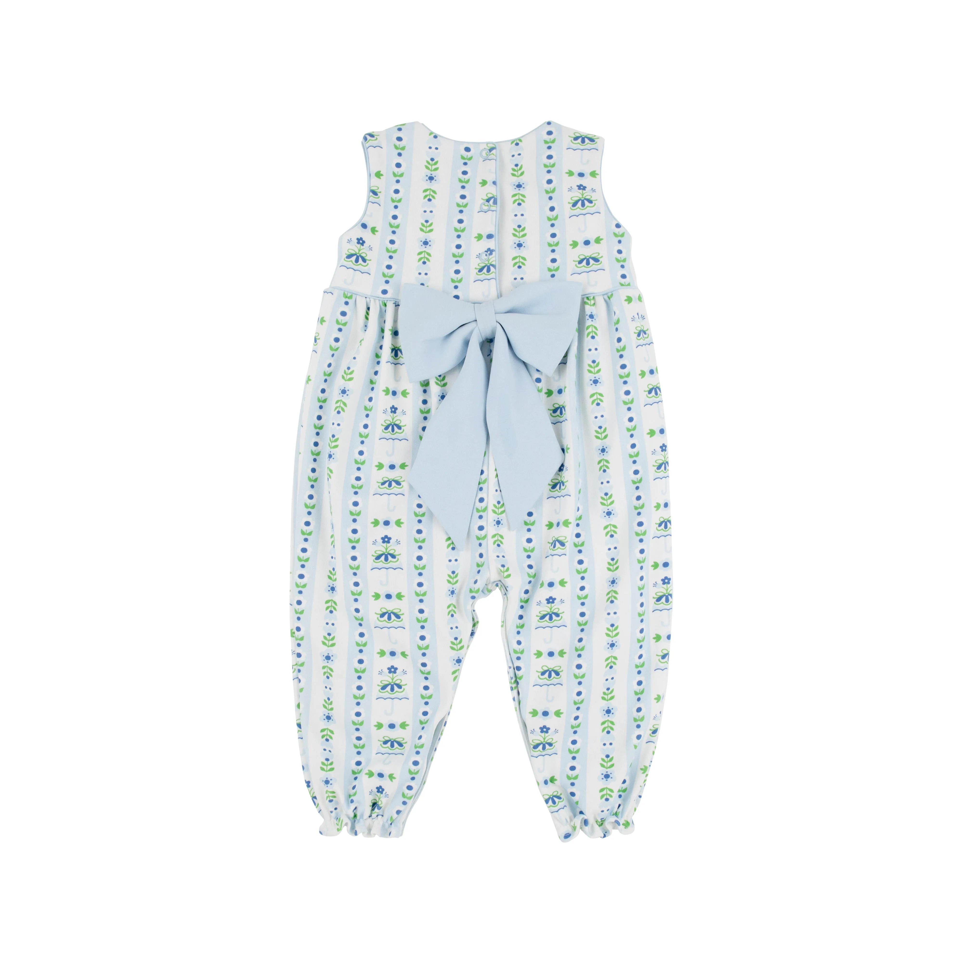 Sleeveless Rebecca Romper - Bedford Brellas with Buckhead Blue