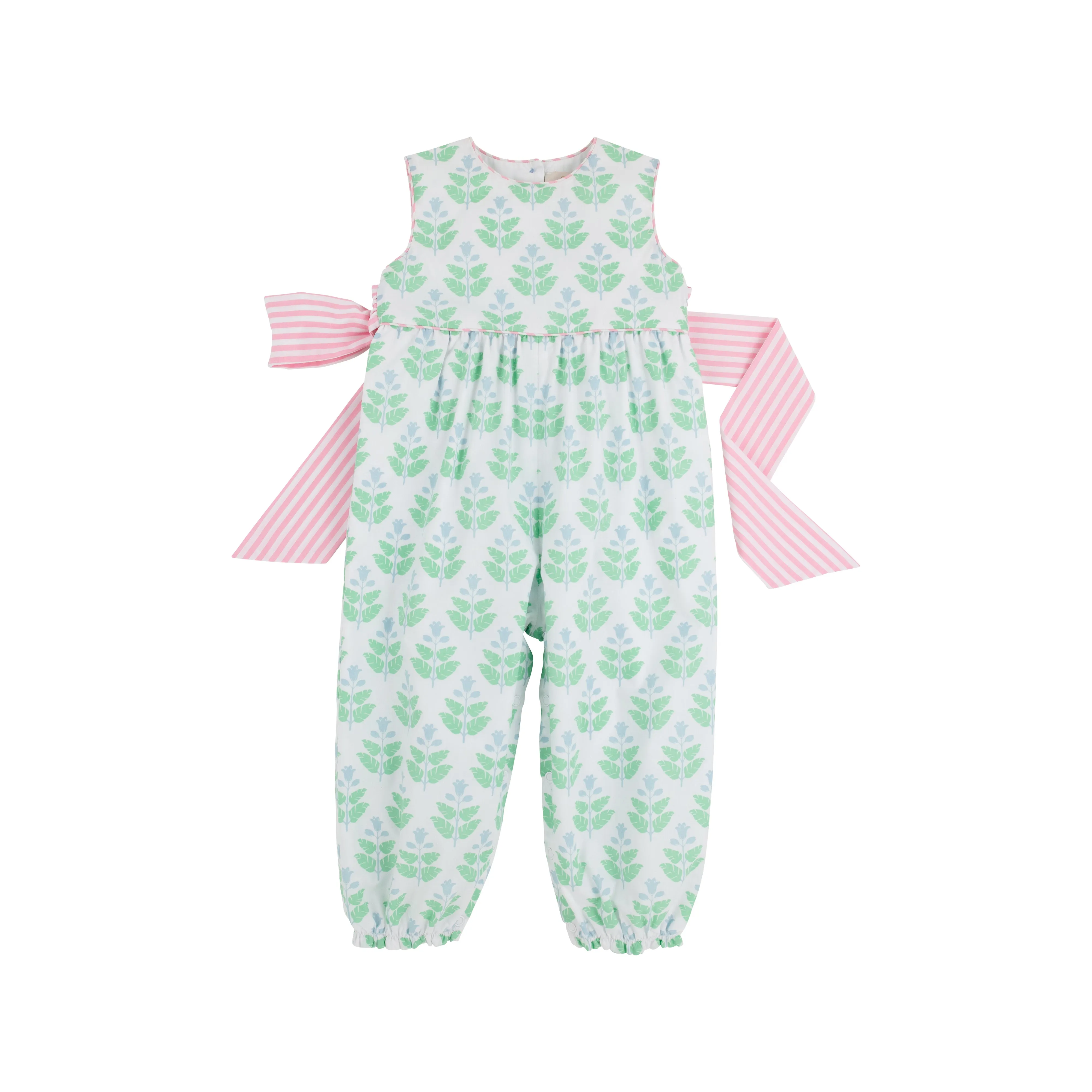 Sleeveless Rebecca Romper - Hanover Hand Block with Pier Party Pinckney Pink Stripe