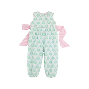 Sleeveless Rebecca Romper - Hanover Hand Block with Pier Party Pinckney Pink Stripe