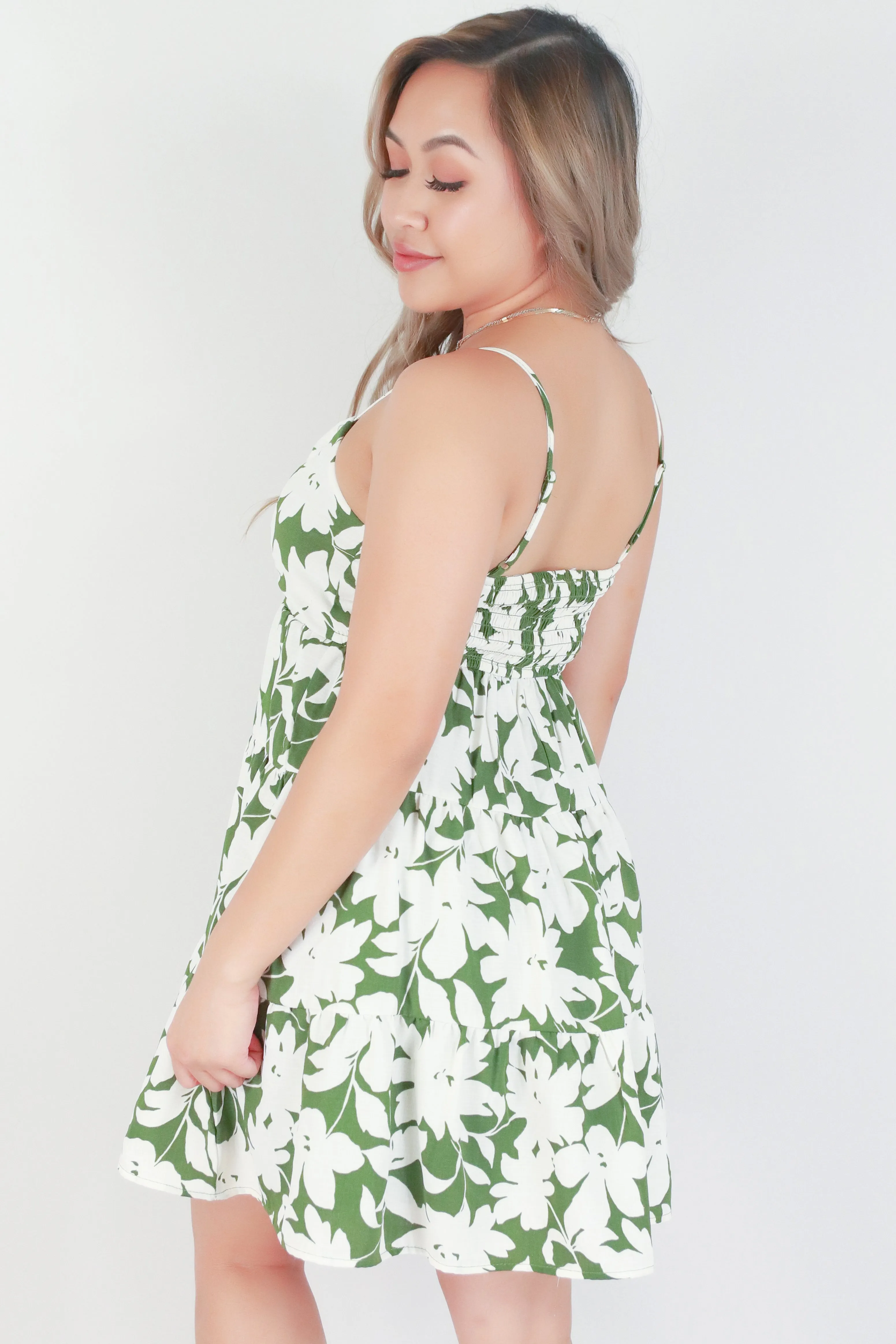 SLEEVELESS TIE FRONT FLORAL DRESS