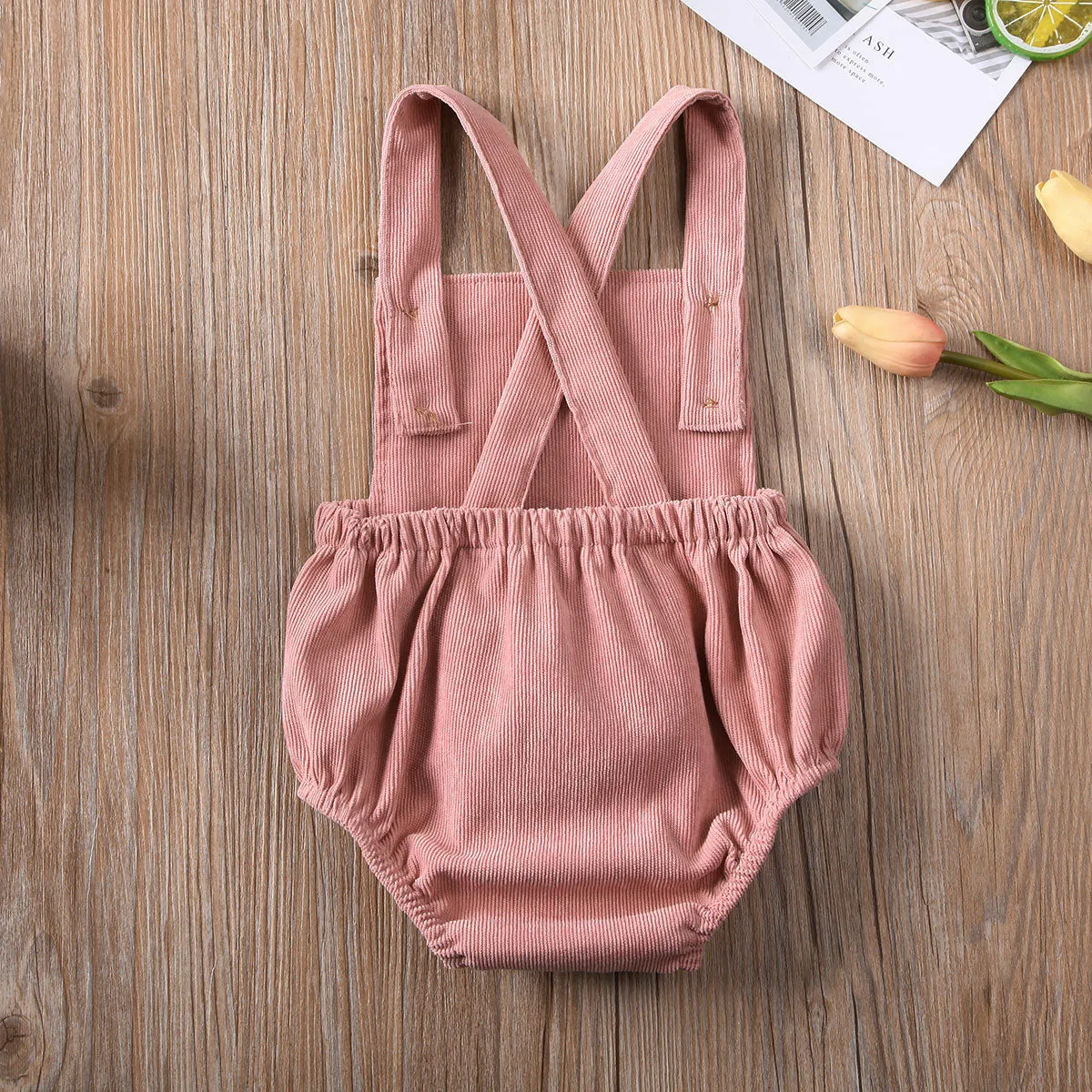 Sleeveless Unisex Romper Pink