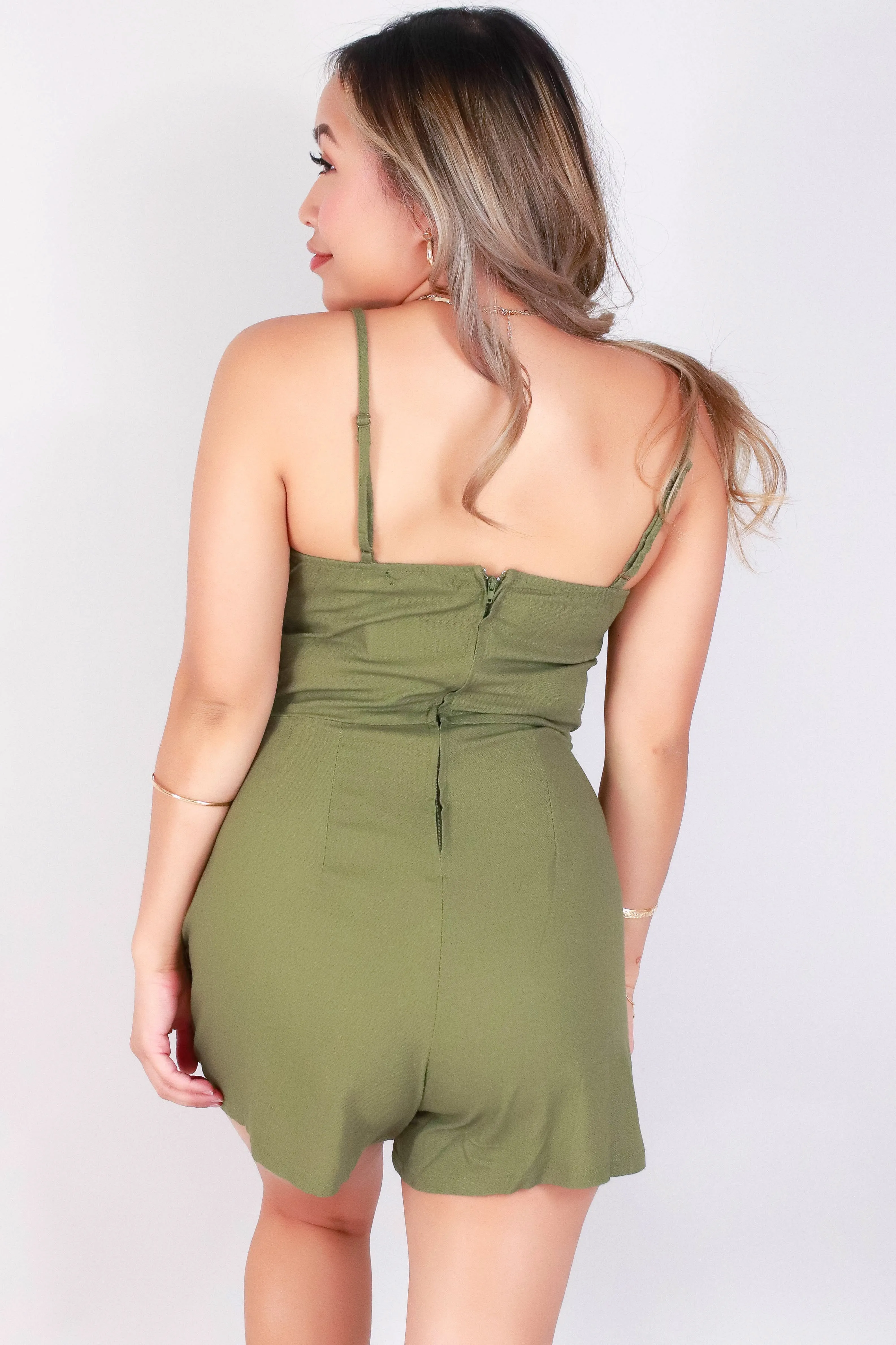 SLEEVELESS WRAP FRONT ROMPER