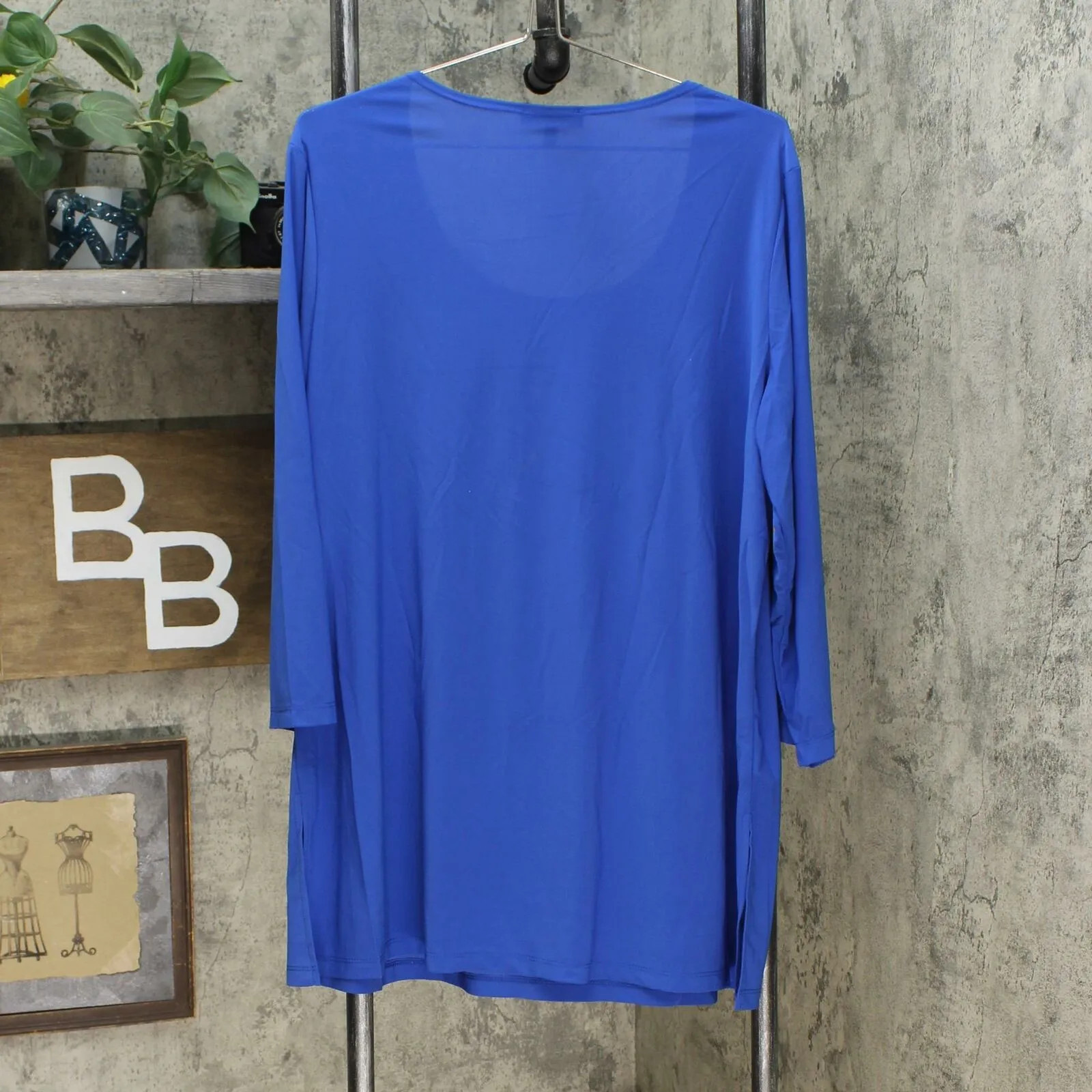 Slinky Brand Women's Plus Size 2-Pack 3/4 Sleeve Tunic Tops