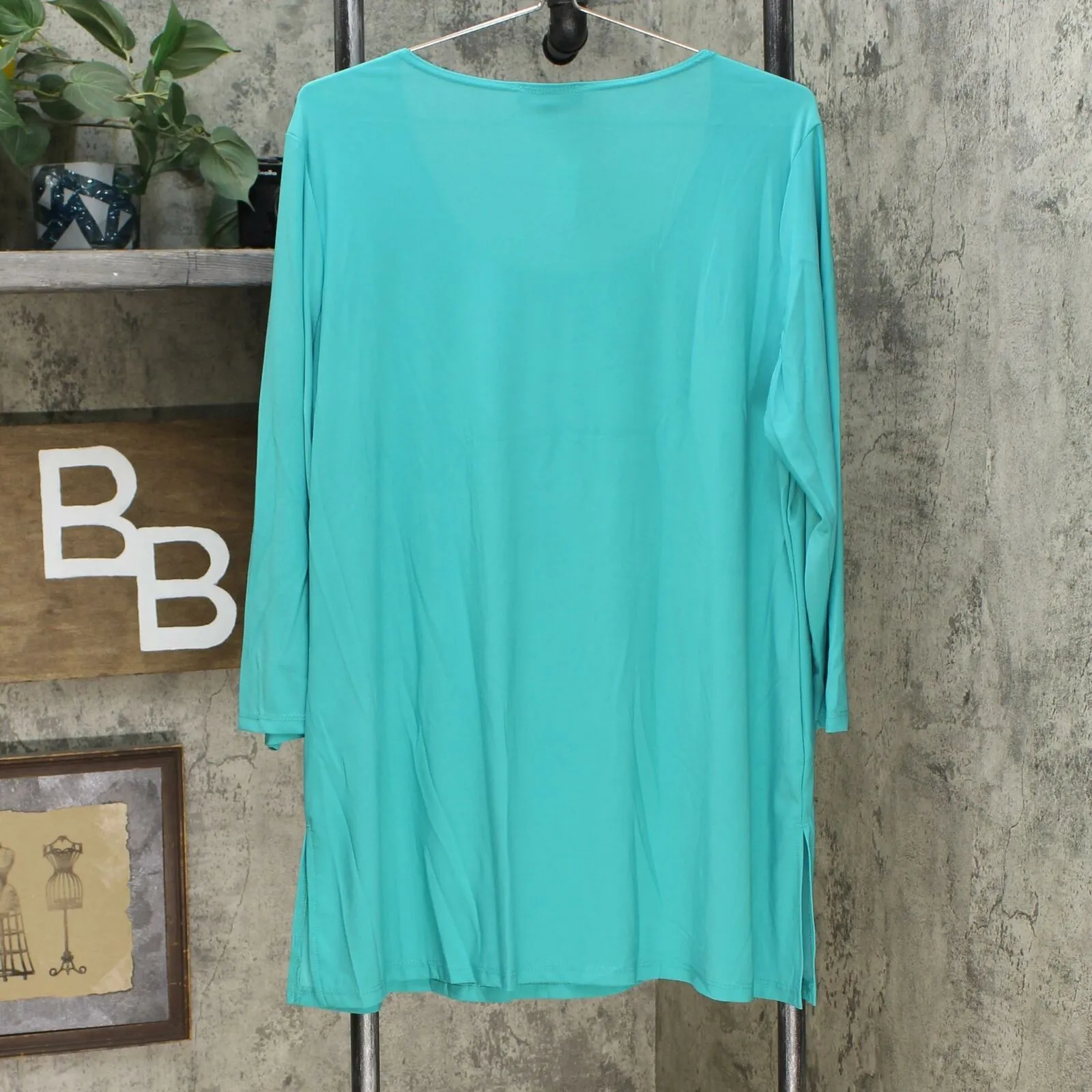 Slinky Brand Women's Plus Size 2-Pack 3/4 Sleeve Tunic Tops