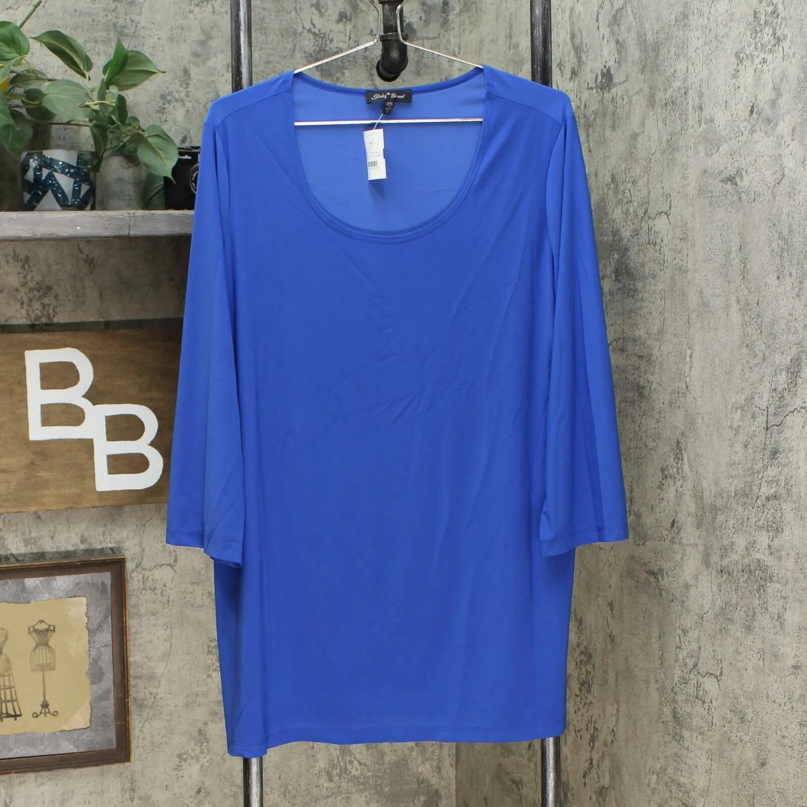 Slinky Brand Women's Plus Size 2-Pack 3/4 Sleeve Tunic Tops
